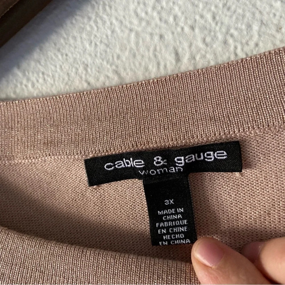 Shimmer Blouse Dusty Pink 3/4 Sleeve Pleated Flare Sleeve 3X Plus Size Top - Picture 7 of 10